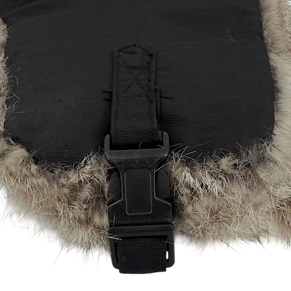 Mad Bomber Supplex Insulated Bomber Hat Gray Rabbit Fur Black XL - Picture 9 of 11